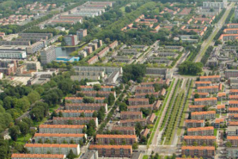 Bovenaanzicht van Roellbuurten. 