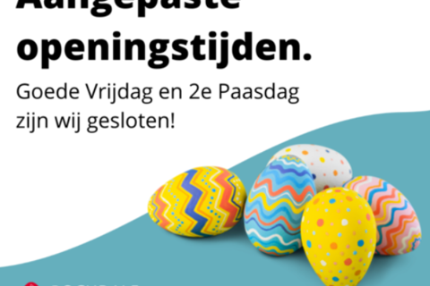 Animatie aangepaste openingstijden pasen.