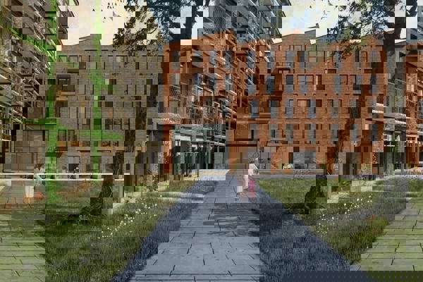 foto blok appartementen bruine stenen