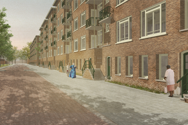 straat appartementen 