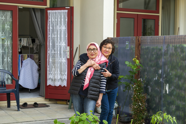 Foto tijdens viering heropening Vlietstraat