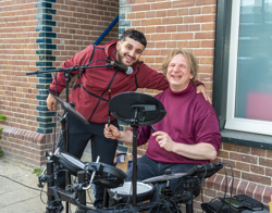 Foto tijdens viering heropening Vlietstraat